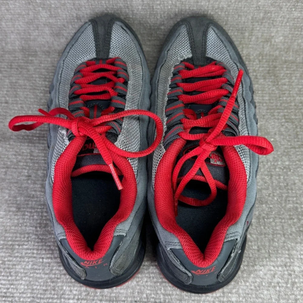 Nike Air Max 95 Kids 5Y Grey Red Athletic‎ Running Shoes 307565-069